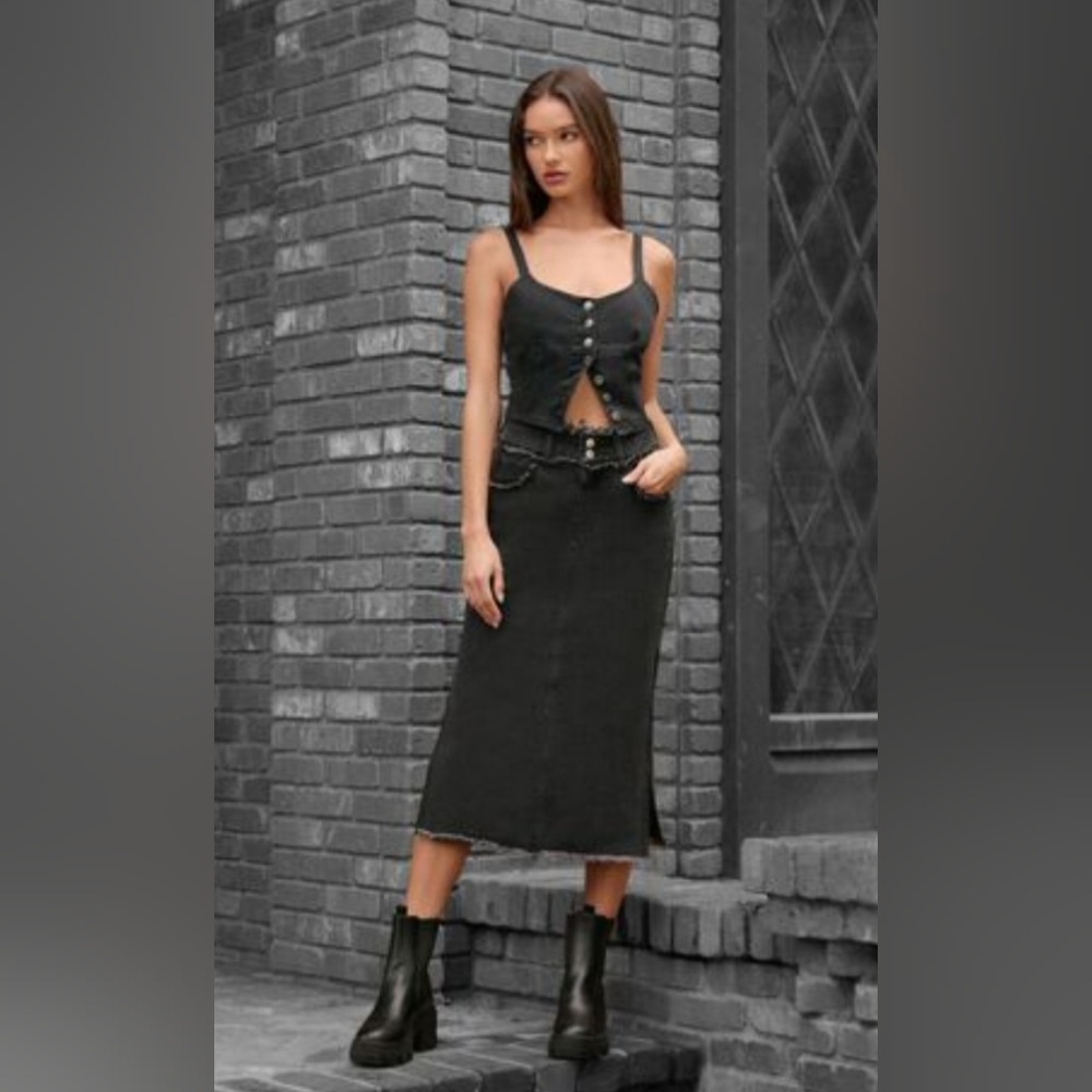 Forever 21 Maxi A line Split Skirt